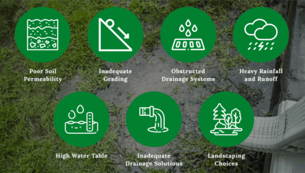 an infographic depicting the common causes of drainage problems