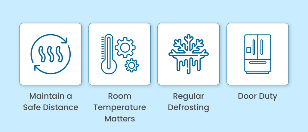  an infographic suggesting various preventive measures to be considered in order to keep the freezer running smoothly