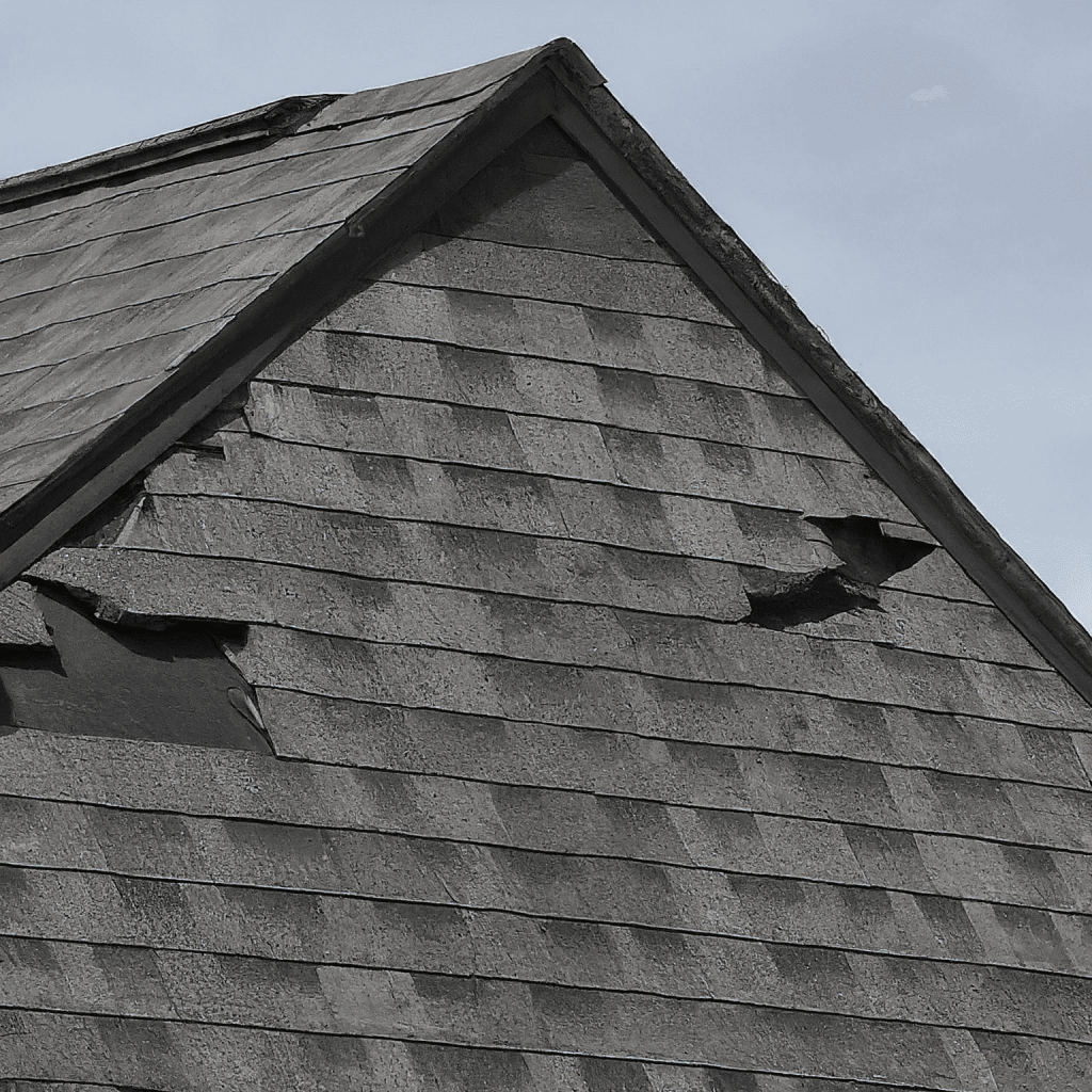 an image of a roof being damaged